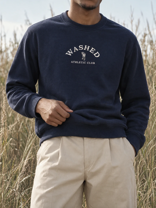 Washed Navy Crewneck